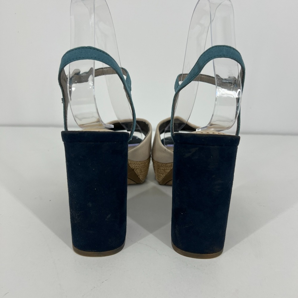 Circus by Sam Edelman Nakita Block Heel Platform Sandals Womens 8 M Blue Cream - Picture 5 of 10